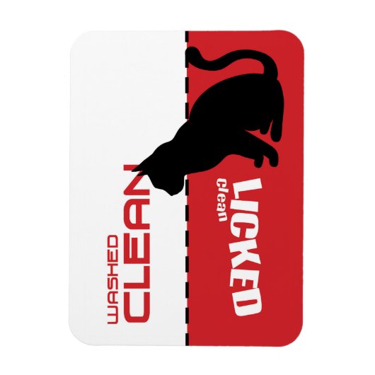 Kitty Cat Geschirrspüler Magnet - geleckt sauber (Vertikal)