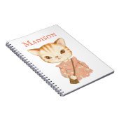 Kitty Cat Girly Vintager Niedlicher Name Personali Notizblock (Rechte Seite)