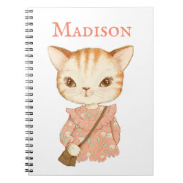 Kitty Cat Girly Vintager Niedlicher Name Personali Notizblock