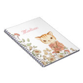 Kitty Cat Girly Vintager Niedlicher Name Personali Notizblock (Rechte Seite)