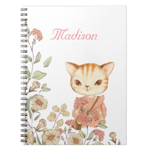 Kitty Cat Girly Vintager Niedlicher Name Personali Notizblock
