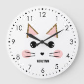 Kitty Cat Große Wanduhr (Vorderseite)