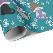 Kitty Cat hat aquamarines Packpapier (Rolleneckpunkt)