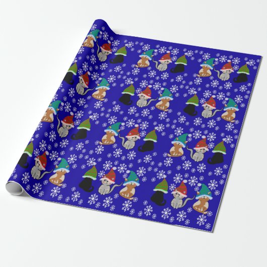 Kitty Cat hat blaues Packpapier (Ungerollt)