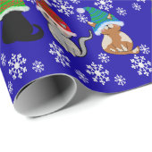 Kitty Cat hat blaues Packpapier (Rolleneckpunkt)