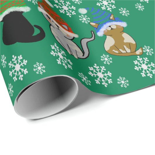 Kitty Cat hat hellgrünes Packpapier (Rolleneckpunkt)