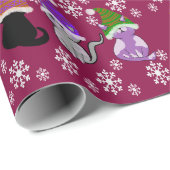 Kitty Cat hat lila Packpapier (Rolleneckpunkt)