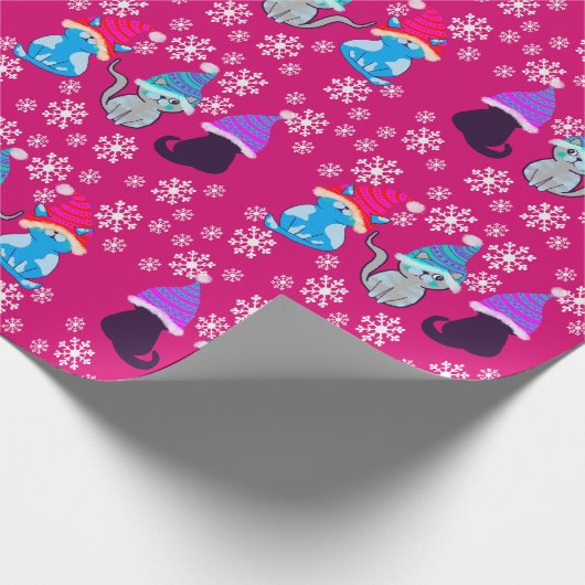 Kitty Cat hat rosa Packpapier (Ecke)