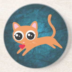 Kitty Cat Heart Dieb Niedliches Geschenk für Mädch Getränkeuntersetzer