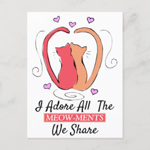 Kitty Cat, Heart Schwanzes ich verehre alle Meow-m Postkarte