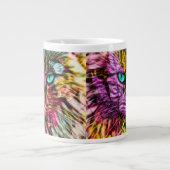 Kitty Cat Herbstlaube Farbiges Künstlerisches Desi Jumbo-Tasse (Vorderseite)