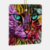 Kitty Cat Herbstlaube Farbiges Künstlerisches Desi Keramikornament (Rechts)