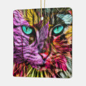 Kitty Cat Herbstlaube Farbiges Künstlerisches Desi Keramikornament (Links)