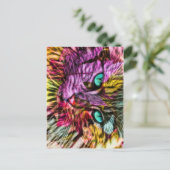 Kitty Cat Herbstlaube Farbiges Künstlerisches Desi Postkarte (Stehend Vorderseite)