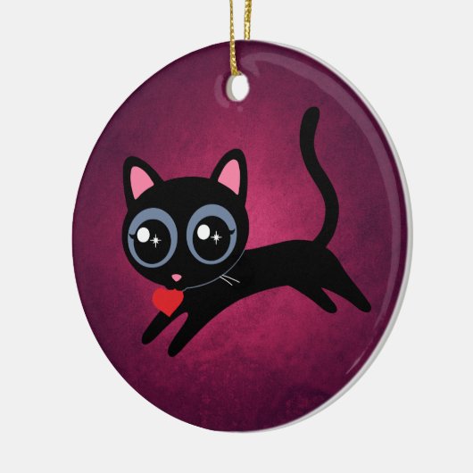Kitty Cat Herzdieb Niedliches Geschenk Keramik Ornament (Links)