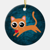 Kitty Cat Herzdieb Niedliches Geschenk Keramik Ornament (Vorne)