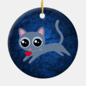 Kitty Cat Herzdieb Niedliches Geschenk Keramik Ornament (Hinten)