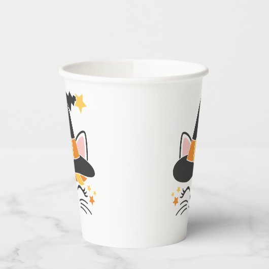 Kitty Cat Hexe Halloween Pappbecher (Links)