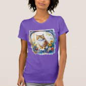 Kitty Cat im Fenster der Blume T-Shirt (Vorderseite)
