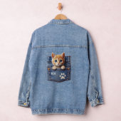 Kitty Cat Inside the Pocket Individuelle Name Jeansjacke (Hangar)