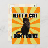 Kitty Cat Keine Sorge Postkarte (Vorne/Hinten)