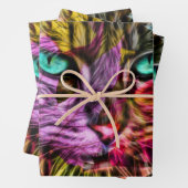 Kitty Cat Kitten Künstlerisch Design Geschenkpapier Set (Beispiel)