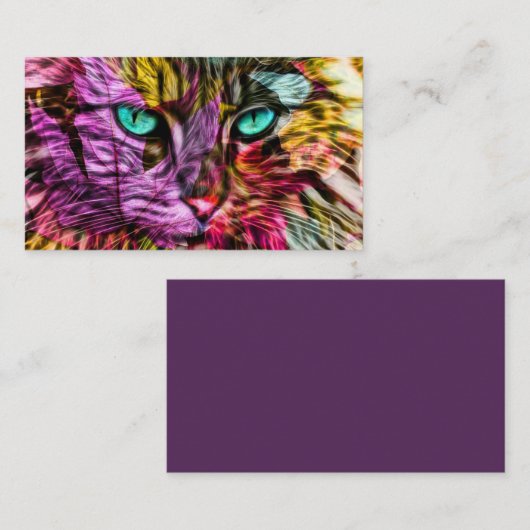 Kitty Cat Kitten Künstlerisch Design Visitenkarte (Vorne/Hinten)