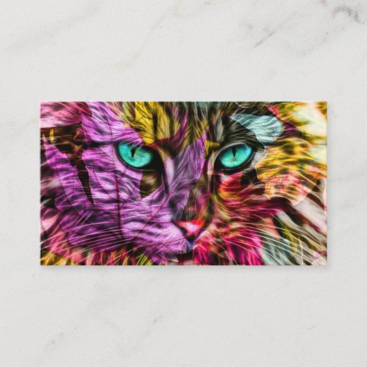 Kitty Cat Kitten Künstlerisch Design Visitenkarte (Vorderseite)
