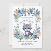 Kitty Cat Kitten Pastel Blue Boy Baby Shower Invit Einladung (Vorderseite)