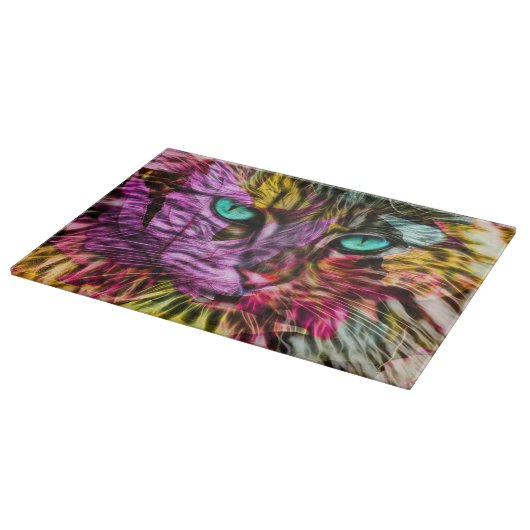 Kitty Cat Künstlerisches Design Schneidebrett (Ecke)