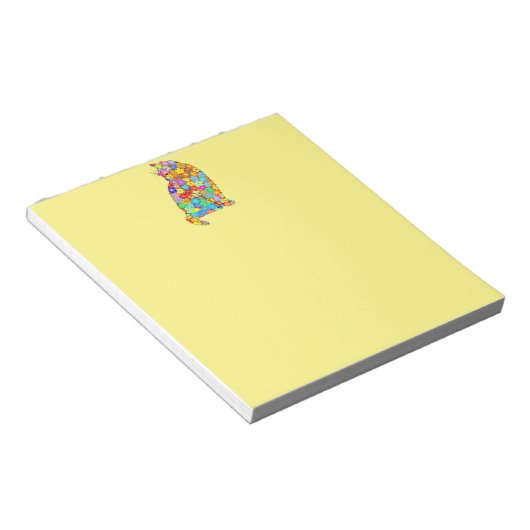 Kitty Cat Lieben Blume und Paws in Abstrakten Notizblock (angewinkelt)