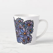 Kitty Cat Lila Daisies Gray Cat Art Gray Cats Milchtasse (Rechts)