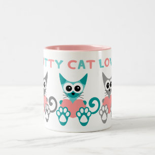 Kitty Cat Love 2-Ton-Tasse Zweifarbige Tasse