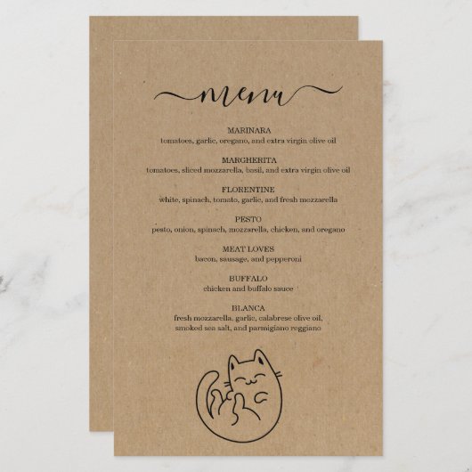 Kitty Cat Menu (Vorne/Hinten)