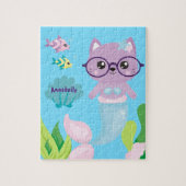 Kitty Cat Mermaid and Fish Friends Personalized Puzzle (Vertikal)
