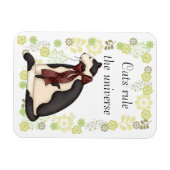 Kitty Cat mit Blume Picture Magnet (Horizontal)