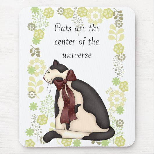 Kitty Cat mit Blume Picture Mousepad (Vorne)