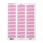 Kitty Cat mit Cupcake Birthday Address Labels d1 (Vorne)