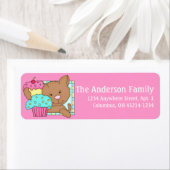 Kitty Cat mit Cupcake Birthday Address Labels d3 (Insitu)