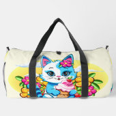 Kitty Cat mit Eis Summer Kawaii Charakter Duffle Bag (Rückseite)