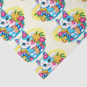Kitty Cat mit Eis Summer Kawaii Charakter Seidenpapier (Detail)