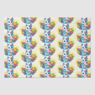 Kitty Cat mit Eis Summer Kawaii Charakter Seidenpapier
