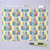 Kitty Cat mit Eis Summer Kawaii Charakter Seidenpapier (Handwerk)