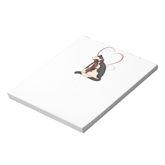 Kitty Cat mit Herz Bild Notizblock (Rotiert)