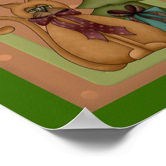Kitty Cat mit Tree Picture Poster (Ecke)