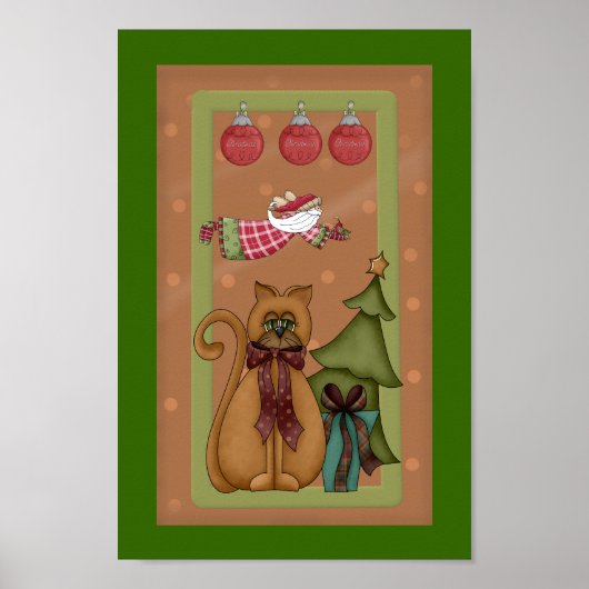 Kitty Cat mit Tree Picture Poster (Vorne)