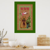 Kitty Cat mit Tree Picture Poster (Küche)