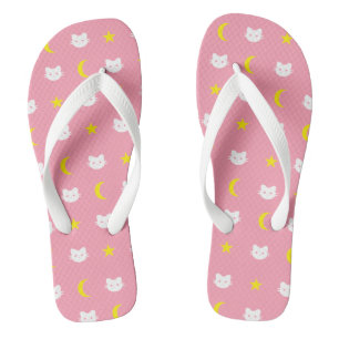 Kitty Cat Moon and Stars Flip Flops Badesandalen