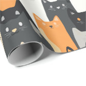 Kitty Cat-mouflage Cat Camo Wrapping Paper Geschenkpapier (Rolleneckpunkt)