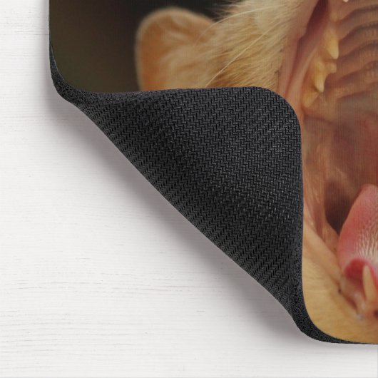 Kitty Cat Mouth Wide Open Mouse Eater Mousepad (Ecke)